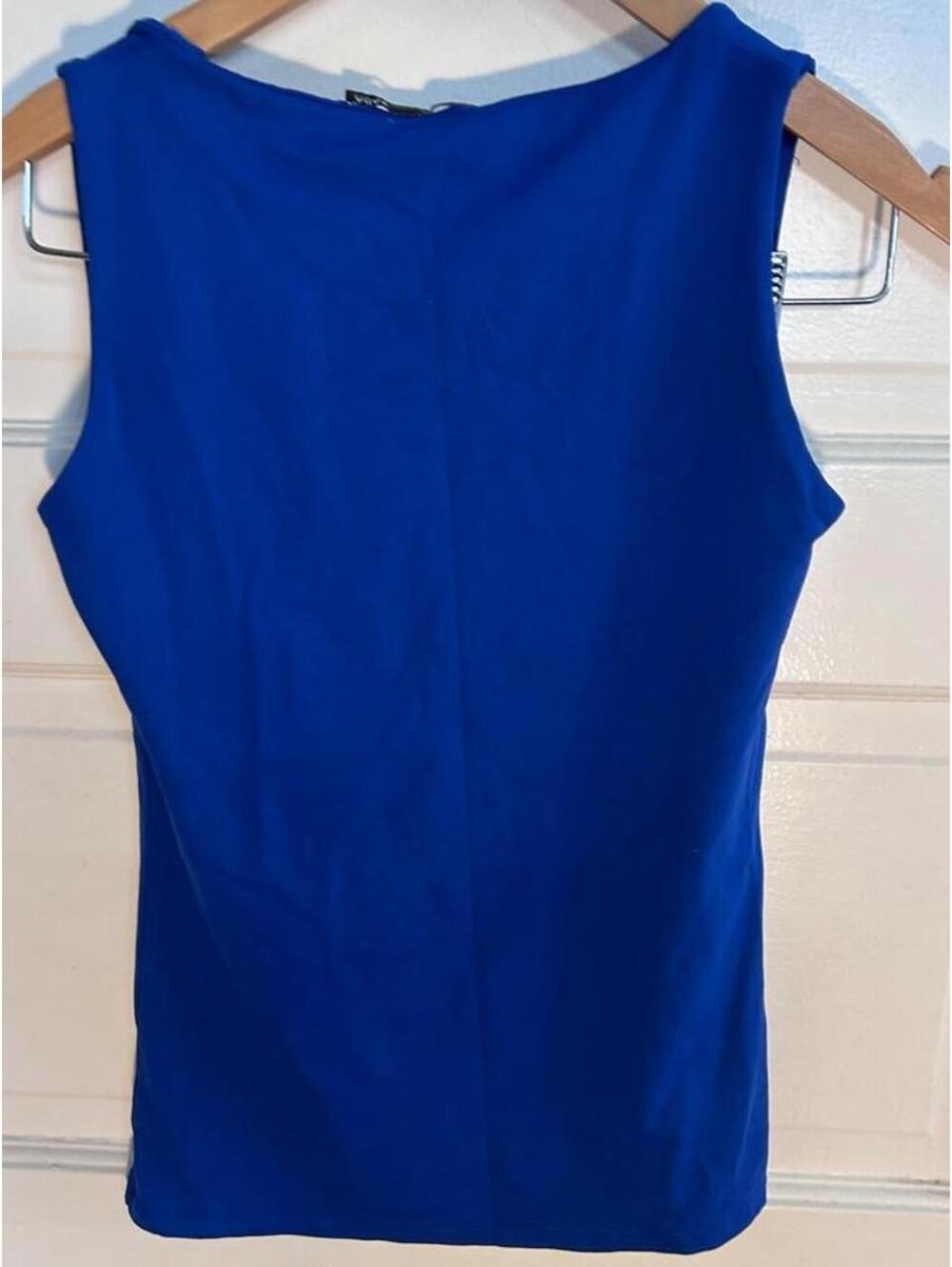Zara Women's Blue Sleeveless Tank Top - Picture 3 of 7